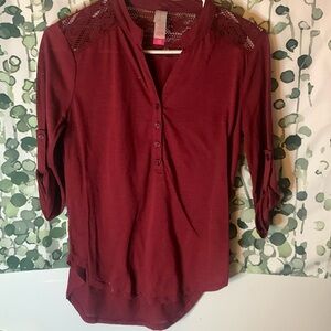 NOBO burgundy long sleeve blouse.